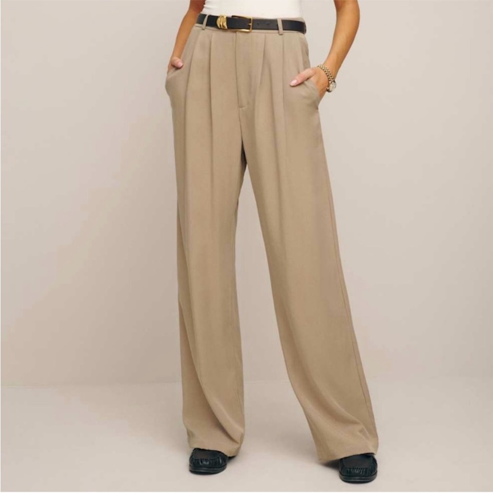 Reformation Mason Khaki Wide-Leg Women's Pants